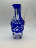 Kruik - Overlay blauw cobalt. Glas of kristal?