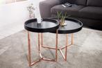 Extravagante bijzettafel MODULAR 40cm mat zwart koper rond, Huis en Inrichting, Tafels | Salontafels, Ophalen of Verzenden, Nieuw