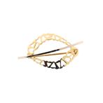 Vintage bicolor fantasie broche (gouden broche, goud), Sieraden, Tassen en Uiterlijk, Broches, Ophalen of Verzenden, Gebruikt