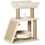 Krabtoren - HappyCat - speelbal en klimtoren - lichtbruin, Dieren en Toebehoren, Katten-accessoires, Ophalen of Verzenden, Nieuw
