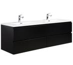 Badkamermeubel Set Angela 160cm Mat Zwart Badmeubel, Huis en Inrichting, Badkamer | Badkamermeubels, Verzenden, Nieuw, Wastafelkast