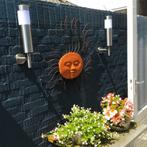 Solar wandlamp Lucifer RVS op zonne energie - Set van 2, Tuin en Terras, Buitenverlichting, Zonne-energie, Verzenden, Wandlamp