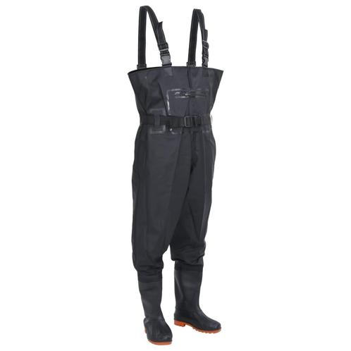 vidaXL Waadpak met laarzen en riem maat 44 zwart, Watersport en Boten, Hengelsport | Algemeen, Nieuw, Verzenden