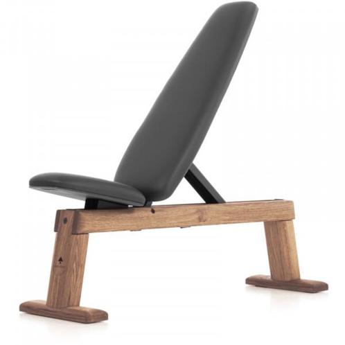 NOHRD WeightBench Halterbank Eiken Vintage kunstleer zwart, Sport en Fitness, Fitnessmaterialen, Nieuw, Verzenden