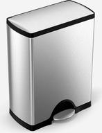Simplehuman Deluxe Rectangular Pedaalemmer  - 50 l - Mat RVS, Huis en Inrichting, Verzenden, Zo goed als nieuw