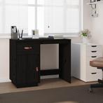 vidaXL Bureau 95x50x75 cm massief grenenhout zwart, Verzenden, Nieuw