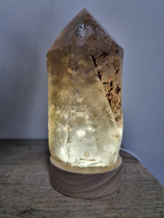 Grote Natuurlijke Rookkwarts punt met verlichting, Verzamelen, Mineralen en Fossielen