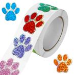 500 Stickers Op Rol - 2.5cm - Pootjes - Poot Glitter -, Verzenden, Nieuw