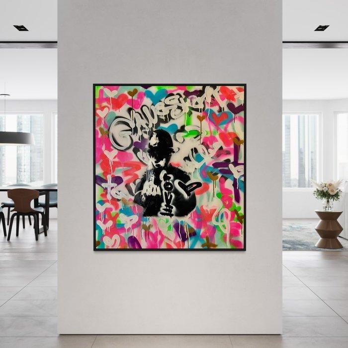Timo Wedell - Gangster Cop Like Banksy - XL · No Reserve, Antiek en Kunst, Kunst | Schilderijen | Modern
