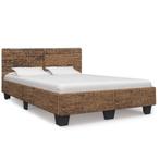 vidaXL Bedframe natuurlijk rattan 140x200 cm, Huis en Inrichting, Slaapkamer | Bedden, Overige materialen, Bruin, Verzenden, 140 cm