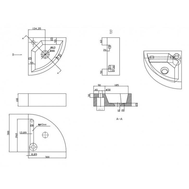 Hardstenen Hoekfontein 30X30X10 Cm, Doe-het-zelf en Verbouw, Sanitair, Ophalen of Verzenden