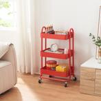 Keukentrolley Pyhäntä met 3 manden 78,5x46x35 cm rood [en.ca, Verzenden, Nieuw