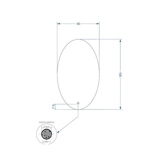 Badkamerspiegel LED BWS Spark Ovale, Doe-het-zelf en Verbouw, Sanitair, Ophalen of Verzenden