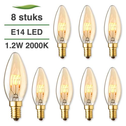8x E14 LED lamp | Kaarslamp |  1.2 watt 2100K extra warm wit, Huis en Inrichting, Lampen | Losse lampen, E14 (klein), Nieuw, Minder dan 30 watt
