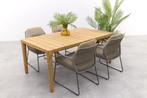 Taste Albano Taupe/antraciet / Liam tuinset - 180x100 cm., Tuin en Terras, Verzenden, Nieuw, Hout, Tuinset