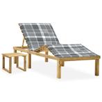 vidaXL Ligbed met tafeltje en kussen geïmpregneerd, Tuin en Terras, Ligbedden, Verzenden, Nieuw