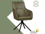 Leren draaibare eetkamerstoel Fancy - Granada Moss, Huis en Inrichting, Barkrukken, Nieuw, Leer, Ophalen of Verzenden, 90 cm of meer