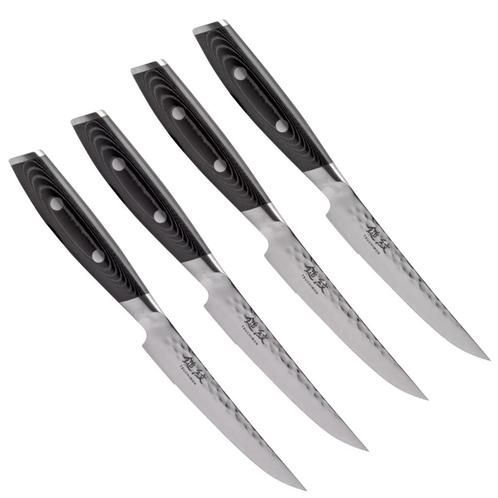 Yaxell Tsuchimon Steakmessenset - 4-delig - 3 Lagen Damas..., Huis en Inrichting, Keuken | Bestek, Nieuw, Ophalen of Verzenden