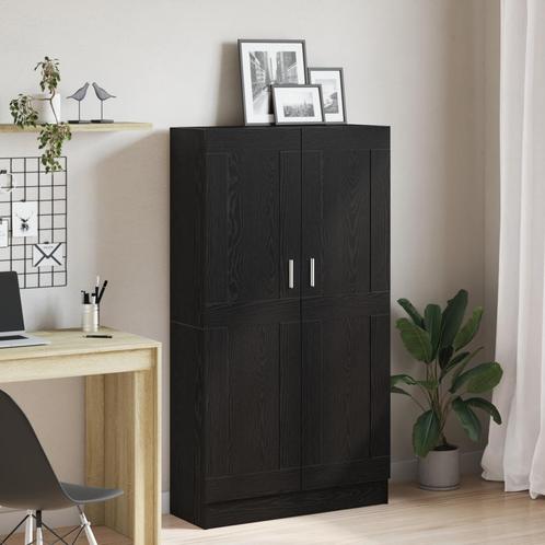 vidaXL Boekenkasten 2 stuks Zwart Eiken 165x30,5x150 cm, Huis en Inrichting, Kasten | Boekenkasten, Nieuw, Minder dan 50 cm, Overige houtsoorten
