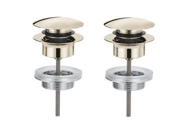 Veiling - 2x Grohe afvoergarnituur push-open nikkel beschikbaar voor biedingen