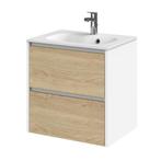 Tiger Reverse Meubelset 60 cm met 2 lades Naturel eik - Mat, Ophalen of Verzenden, Nieuw, Bad