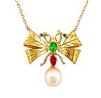 Zonder Minimumprijs - Hanger - 9 kt. Geel goud, Zilver, Sieraden, Tassen en Uiterlijk, Antieke sieraden