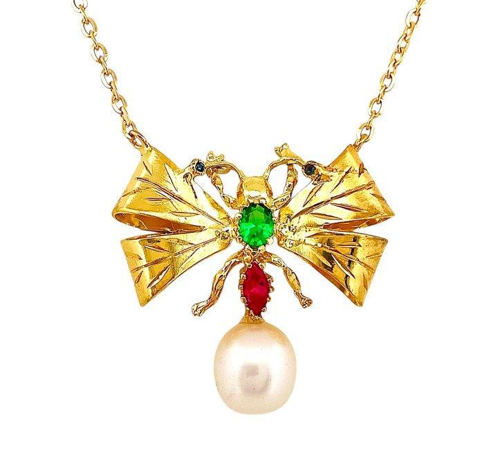 Zonder Minimumprijs - Hanger - 9 kt. Geel goud, Zilver, Sieraden, Tassen en Uiterlijk, Antieke sieraden