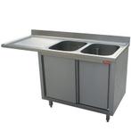 Spoeltafel met 2 kuipen  400x500x275 links druipvlak op kast, Verzenden, Nieuw in verpakking