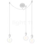 Umage Cannonball Hanglamp 3-lichts, wit met globe lichtbron, Verzenden, Nieuw