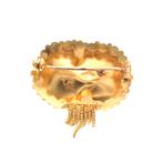 Gouden S-broche van filigrain techniek | Vintage/antiek, Ophalen of Verzenden, Gebruikt, Overige kleuren, Goud