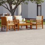 vidaXL 5-delige Loungeset met kussens massief acaciahout, Verzenden, Nieuw, Hout, Loungeset