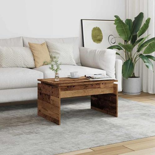 vidaXL Salontafel 68x50x38 cm bewerkt hout oud houtkleurig, Huis en Inrichting, Tafels | Salontafels, 50 tot 100 cm, Nieuw, Overige houtsoorten