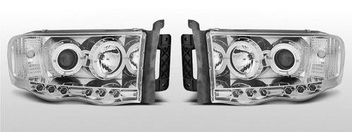 Koplampen Angel Eyes | Dodge Ram 2002-2006 | chroom, Auto-onderdelen, Verlichting, Nieuw, Dodge, Verzenden