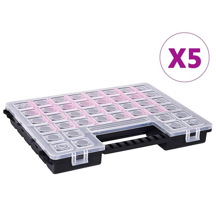 vidaXL Assortimentsdozen 5 st met verdelers 385x283x50 mm, Doe-het-zelf en Verbouw, Gereedschapskisten, Nieuw, Verzenden