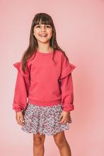 Meisjes sweater pink punch ruffle  Looxs little Maat 116, Meisje, Trui of Vest, Nieuw
