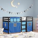 vidaXL Kinderhoogslaper met gordijnen 80x200 cm grenenhout, Eenpersoons, Nieuw, 80 cm, 200 cm