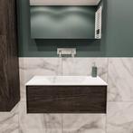 Badkamermeubel BWS Madrid Dark Brown 80x45x30 cm Mat Witte, Ophalen of Verzenden, Nieuw, Bad