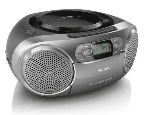 Philips AZB600 - DAB+ Radio/CD-speler - Grijs, Audio, Tv en Foto, Luidsprekers
