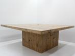 Vergadertafel - 189x200cm - steigerhout - kolompoot, Huis en Inrichting, Tafels | Eettafels, Ophalen of Verzenden, Gebruikt