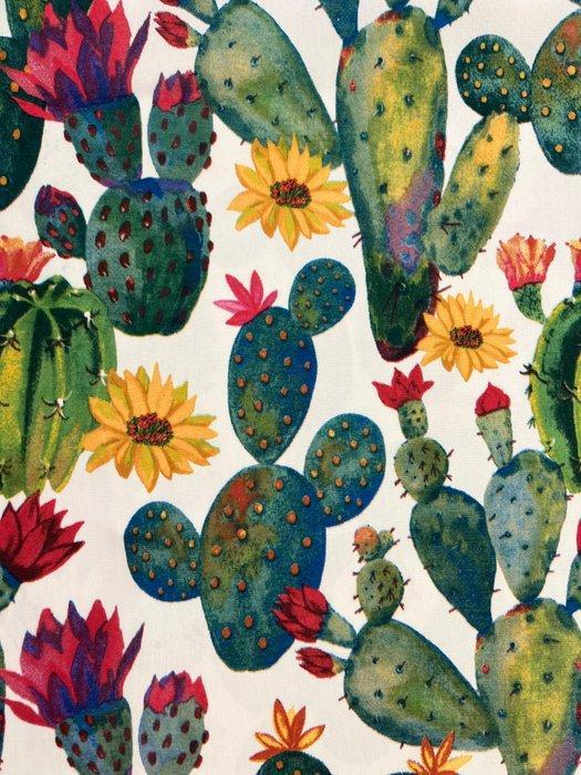 Prachtige tafelkleed voor grote tafels. Cactus en bloemen -, Antiek en Kunst, Antiek | Kleden en Textiel