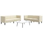 vidaXL 2-delige Loungeset Chesterfield-stijl kunstleer, Verzenden, Nieuw, Vierpersoons of meer, Leer