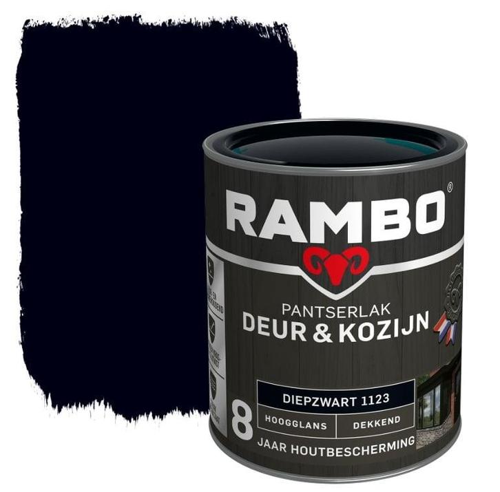 Rambo Pantserlak Deur en Kozijn Diepzwart 1.5L, Doe-het-zelf en Verbouw, Verf, Beits en Lak, Lak, Zwart, Nieuw, Minder dan 5 liter