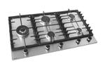 Wiggo WH-G934RR(X) - Inbouw gaskookplaat met Wok - 90cm -...