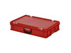 Koffer - 600 x 400 x H 135 mm - rood - stapelbak met deksel, Ophalen of Verzenden, Nieuw