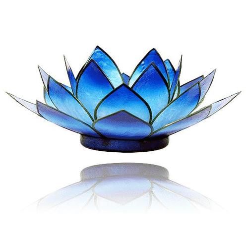 Lotus Sfeerlicht Blauw Tweekleurig, Huis en Inrichting, Woonaccessoires | Kandelaars en Kaarsen, Nieuw, Verzenden