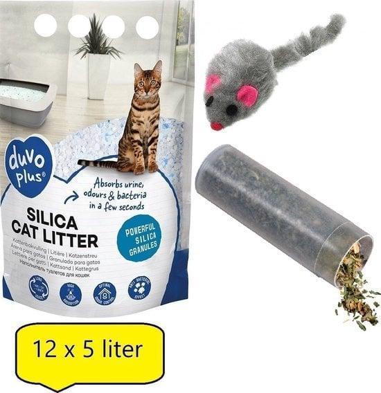 Kattenbakvulling 12x 5L  Incl. Wol muisje met catnip!, Dieren en Toebehoren, Katten-accessoires, Nieuw