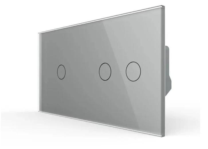 Livolo Touchscreen Schakelaar | Grij | 1+2 | Aan/Uit |, Doe-het-zelf en Verbouw, Elektra en Kabels, Schakelaar, Nieuw, Ophalen of Verzenden