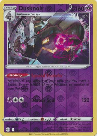 Dusknoir 062/172 reverse holo Brilliant Stars, Hobby en Vrije tijd, Verzamelkaartspellen | Pokémon, Losse kaart, Nieuw, Foil, Ophalen of Verzenden