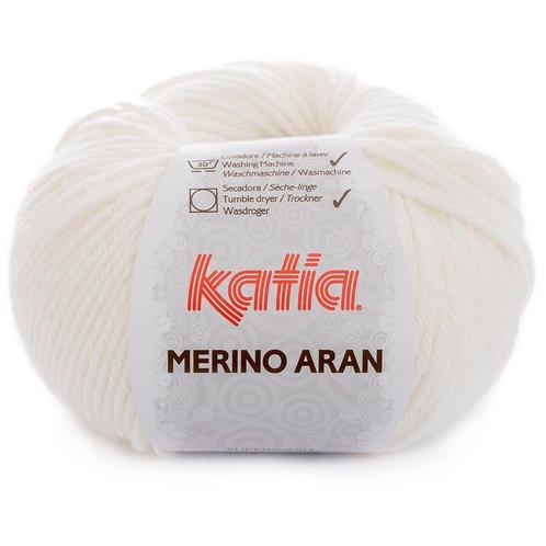 Katia Merino Aran - 03 ecru - Merinogaren, Hobby en Vrije tijd, Breien en Haken, Ophalen of Verzenden