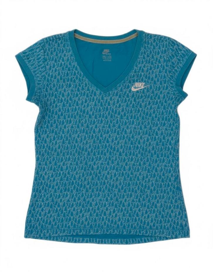 NIKE Womens Graphic T-Shirt Top UK 10 Small Blue Cotton, Kleding | Dames, T-shirts, Verzenden